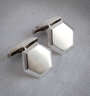 Hexagon cuff links